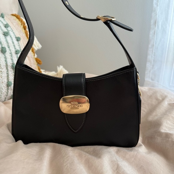 Coach Black Shoulder Bag with Gold Accent - Picture 2 of 6